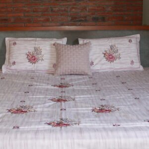Bloom & Lattice Stitch Bedsheet Set