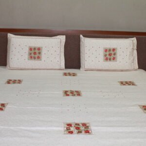 Grid Bloom Stitch Bedsheet Set