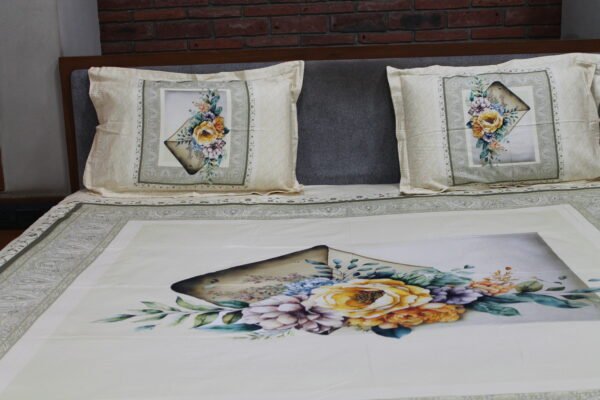 Vintage Bloom Canvas Bedsheet Set - Image 7