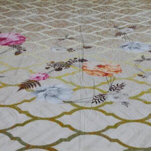 Floral Lattice Gold Bedsheet Set