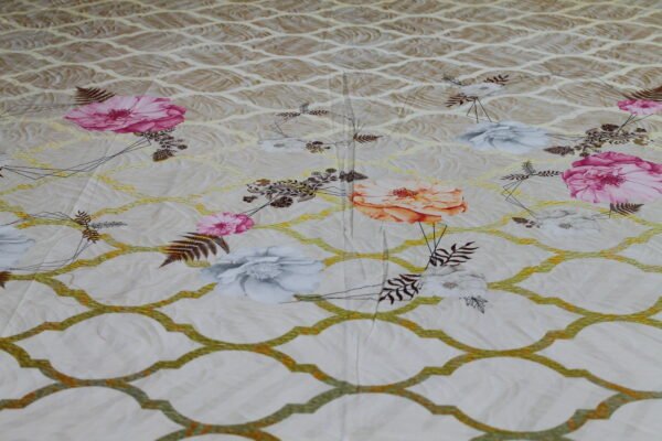 Floral Lattice Gold Bedsheet Set - Image 2