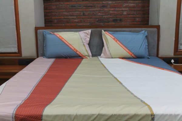 Color Block Weave Bedsheet Set
