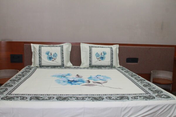 Azure Bloom Border Bedsheet Set