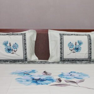 Azure Bloom Border Bedsheet Set