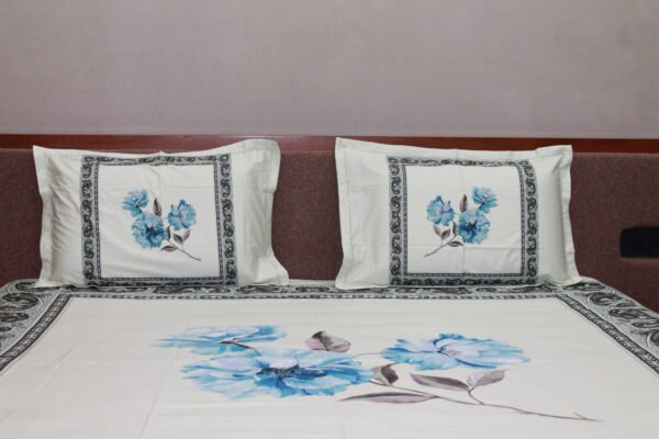 Azure Bloom Border Bedsheet Set - Image 2
