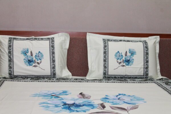 Azure Bloom Border Bedsheet Set - Image 3