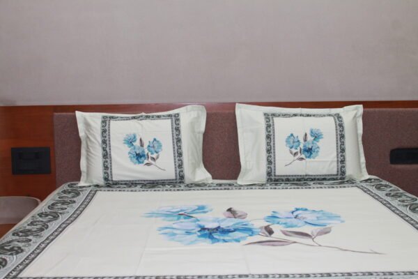 Azure Bloom Border Bedsheet Set - Image 4