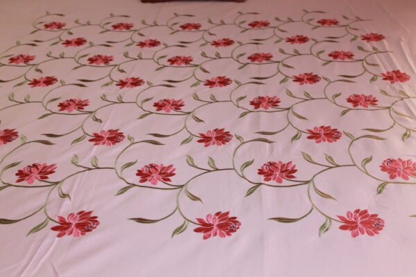 Crimson Bloom Stitch Bedsheet Set - Image 8
