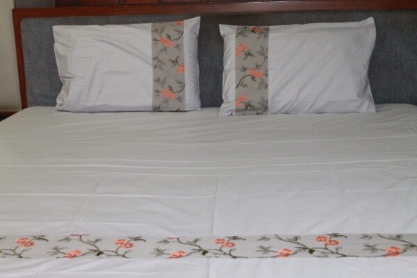 Coral Blossom Border Double Bedsheet Set - Image 3