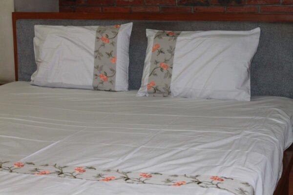 Coral Blossom Border Double Bedsheet Set - Image 14