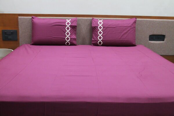 Plum Purple LuxCotton Bedsheet Set - Image 2