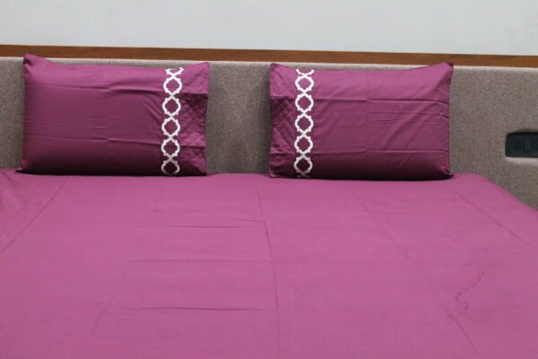 Plum Purple LuxCotton Bedsheet Set - Image 4