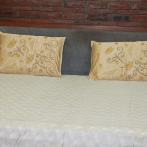 Golden Bloom Cotton Bedsheet Set