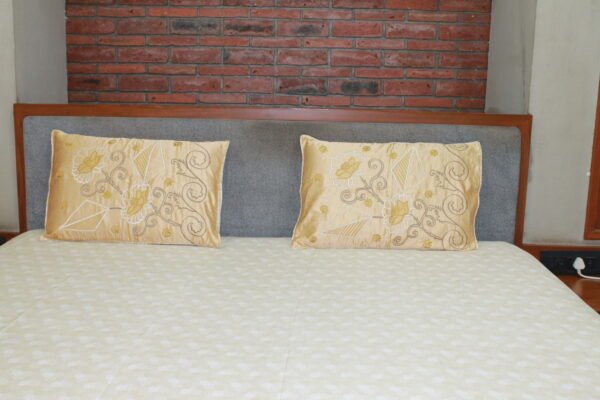 Golden Bloom Cotton Bedsheet Set - Image 7