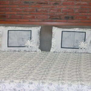 Silver Blossom Cotton Bedsheet Set