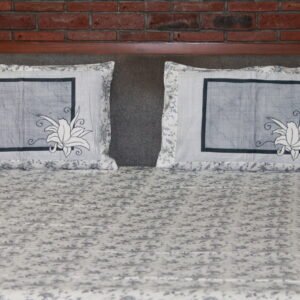 Silver Blossom Cotton Bedsheet Set