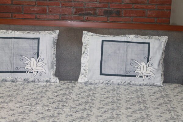 Silver Blossom Cotton Bedsheet Set - Image 3