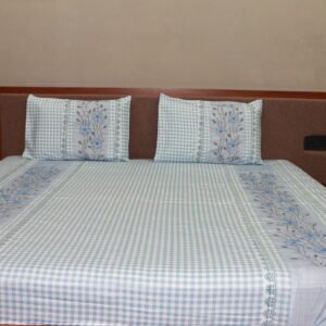 Blue Meadow Cotton Bedsheet Set