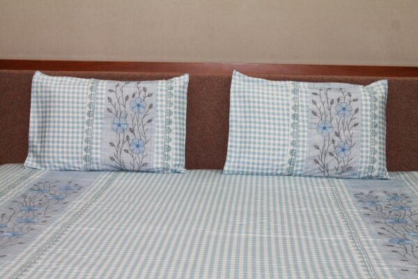 Blue Meadow Cotton Bedsheet Set - Image 3