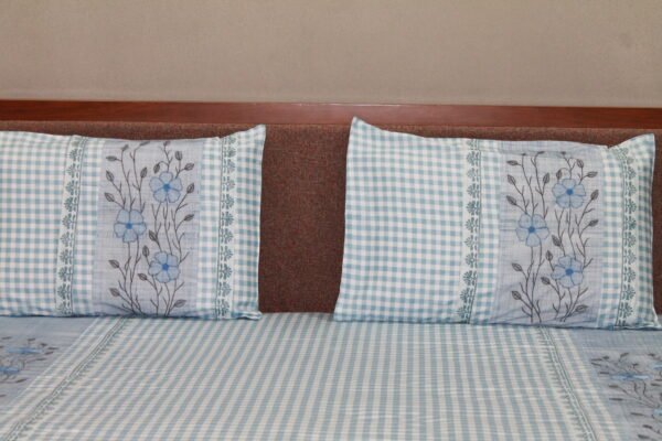 Blue Meadow Cotton Bedsheet Set - Image 4