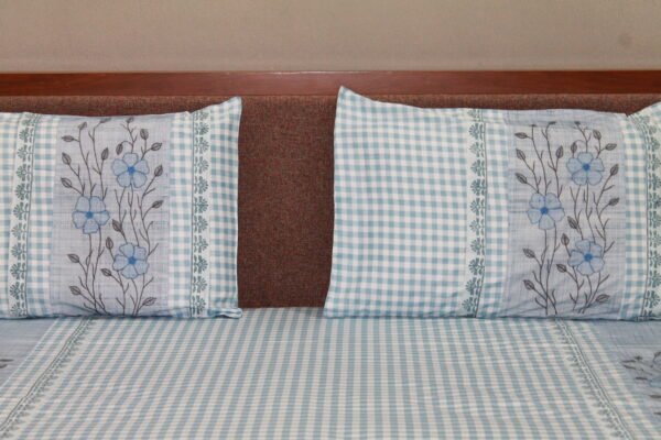 Blue Meadow Cotton Bedsheet Set - Image 5