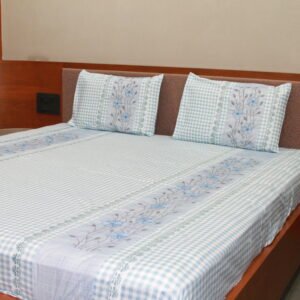 Blue Meadow Cotton Bedsheet Set